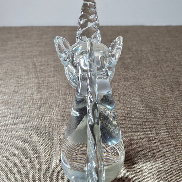 Hallmark Crowning Touch Collection Crystal Glass Unicorn Head Paperweight - Picture 7 of 11
